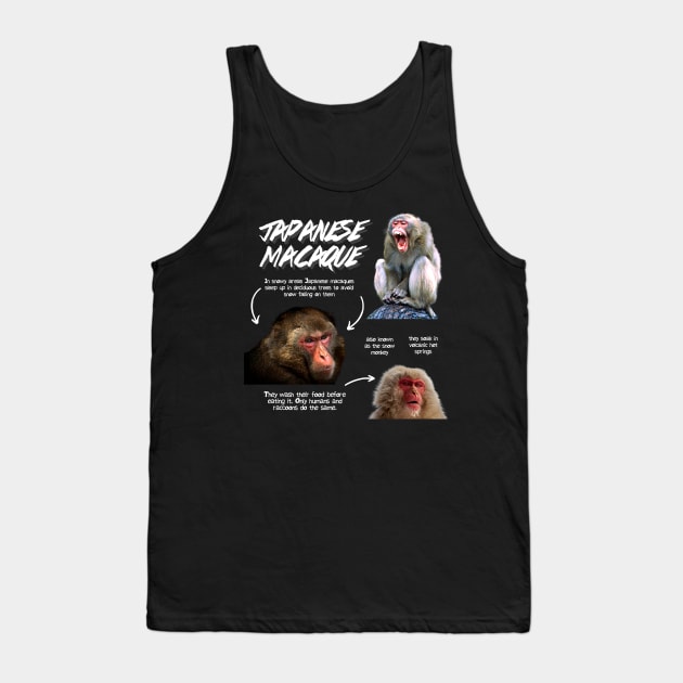 Japanese Macaque Fun Facts Tank Top by Animal Facts and Trivias